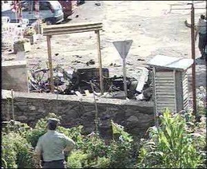 Estado del vehiculo despues de la explosion