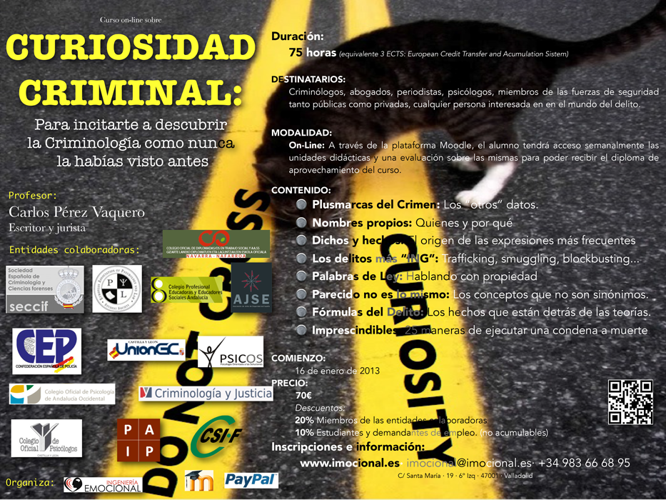 Curso sobre curiosidad criminal