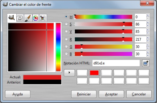 paleta de colores