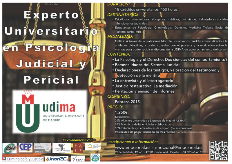 Experto Universitario en psicologia judicial y pericial