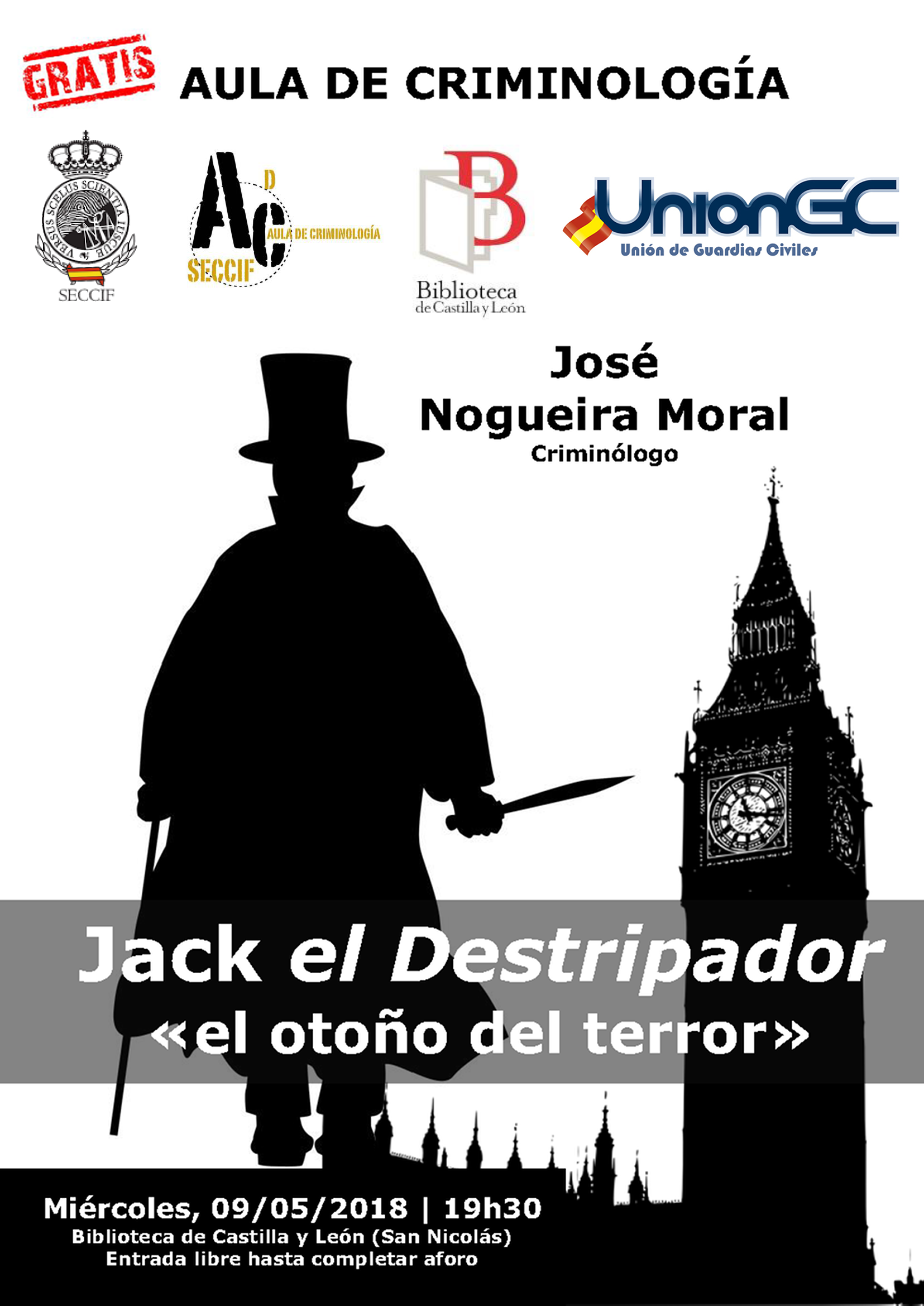 Jack el destripador en el Aula de criminología de SECCIF con UnionGC